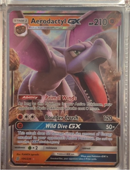 2019 Pokémon Sun & Moon Unified Minds #106 Aerodactyl GX — front