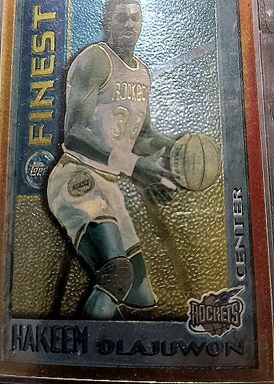 1995-96 Topps Finest #M21 Hakeem Olajuwon — front