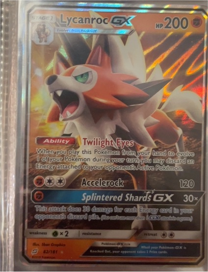 2019 Pokémon TCG Team Up #82 Lycanroc GX — front