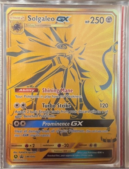 2017 Pokémon TCG Sun & Moon SM104a Solgaleo GX — front