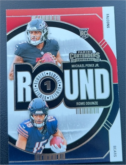 2024 Panini Contenders Round Numbers #3 Michael Penix Jr./Rome Odunze — front