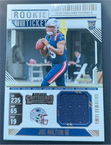 2024 Panini Contenders Rookie Ticket #RTS-JMN Joe Milton III — front