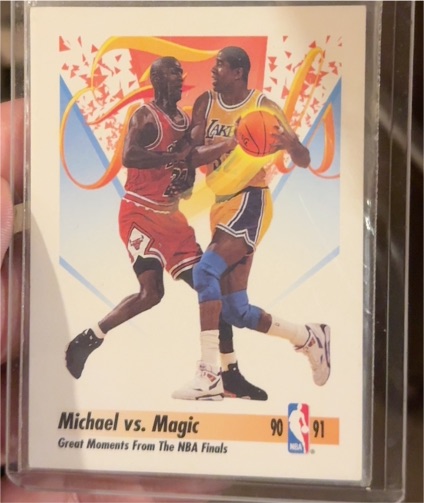 1991-92 SkyBox #333 Michael vs. Magic — front