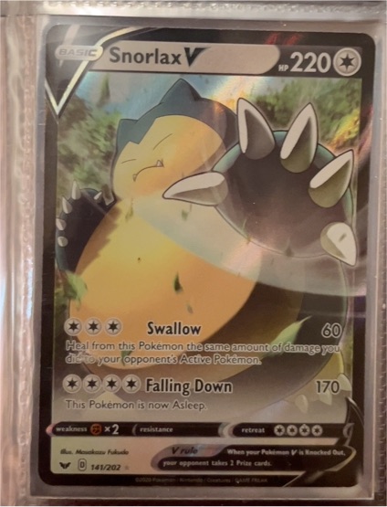 2020 Pokémon Sword & Shield #141 Snorlax V — front