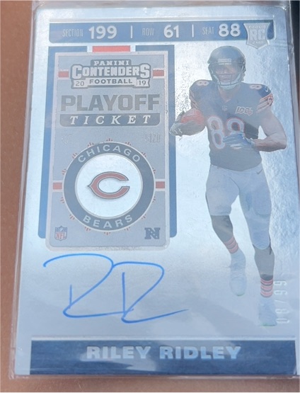 2019 Panini Contenders Playoff Ticket # Riley Ridley — front