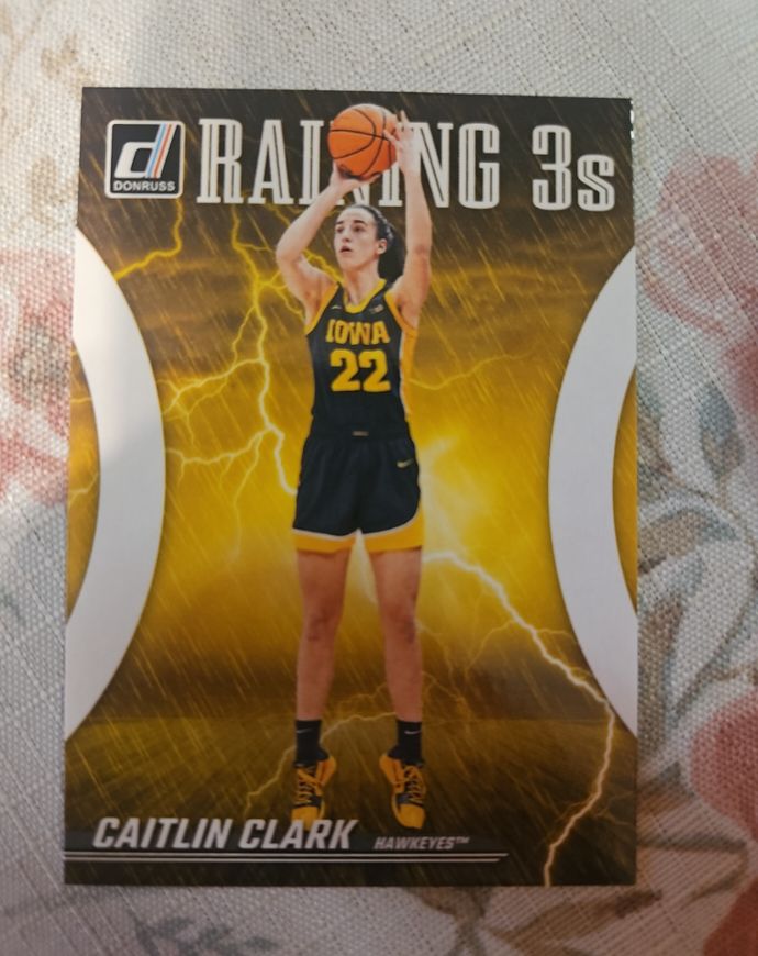 2024 Panini Caitlin Clark Collection Donruss Raining 3's #R2 Caitlin Clark — front