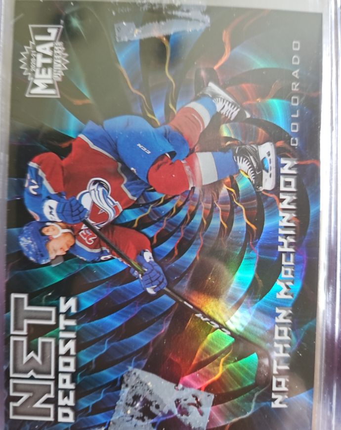 2020-21 Skybox Metal Universe Net Deposits #ND-11 Nathan MacKinnon — front