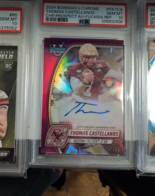 2024 Bowman Chrome U #PA-TCA Thomas Castellanos Fuchsia Refractor Auto — front