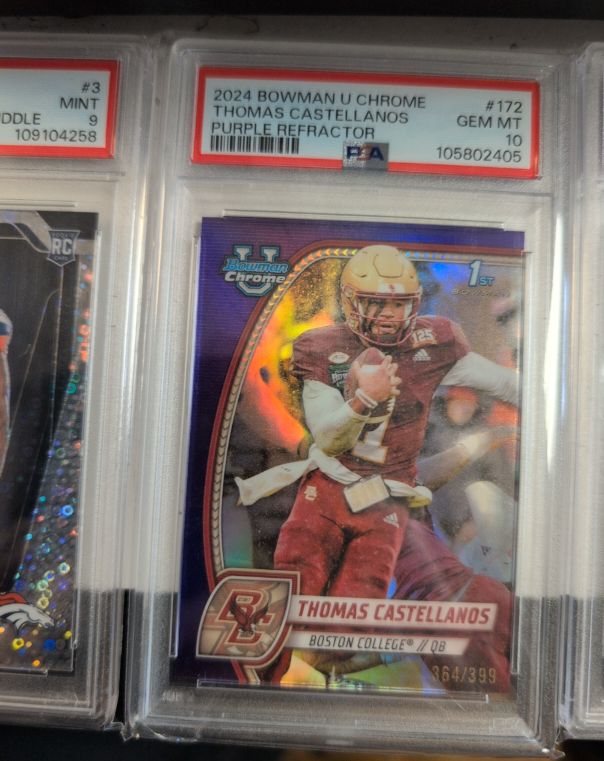 2024 Bowman University Chrome #172 Thomas Castellanos Purple Refractor — front