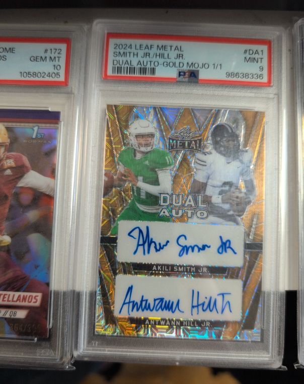 2024 Leaf Metal #DA1 Akili Smith Jr./Antwann Hill Jr. Dual Auto Gold Mojo 1/1 — front