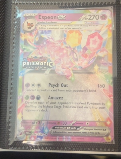 2025 Pokémon Prismatic Evolutions #034 Espeon ex — front