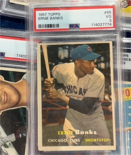 1957 Topps #55 Ernie Banks — front