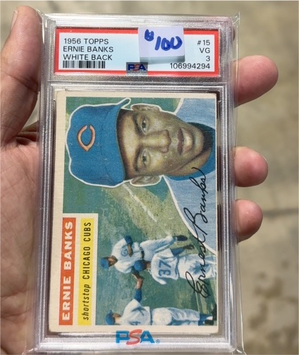 1956 Topps #15 Ernie Banks — front