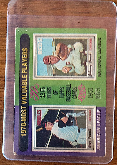 1975 Topps #208 1970 Most Valuable Players Johnny Bench, Boog Powell — front