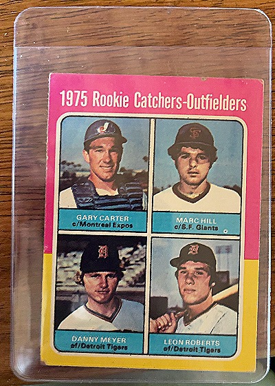 1975 Topps #620 Rookie Catchers-Outfielders Gary Carter / Marc Hill / Danny Meyer / Leon Roberts — front