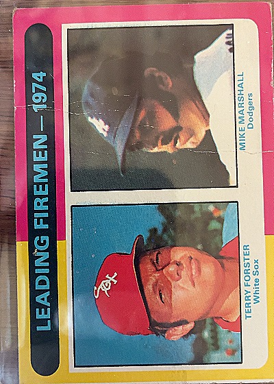 1975 Topps #313 1974 Leading Firemen - Terry Forster / Mike Marshall — front