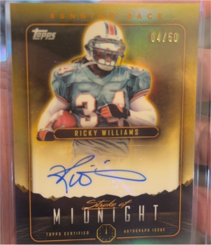 2024 Topps Midnight Stroke of Midnight Autographs Ricky Williams #SMA-RWI — front