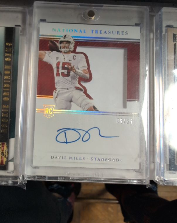 2021 Panini National Treasures Collegiate Rookie Patch Auto #? Davis Mills — front