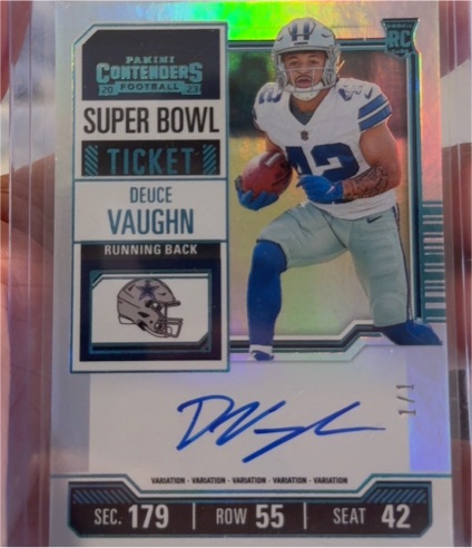 2023 Panini Contenders #108 Deuce Vaughn Rookie Ticket — front
