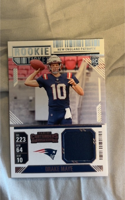 2024 Panini Contenders Rookie Ticket Patch #RTS-DME Drake Maye — front