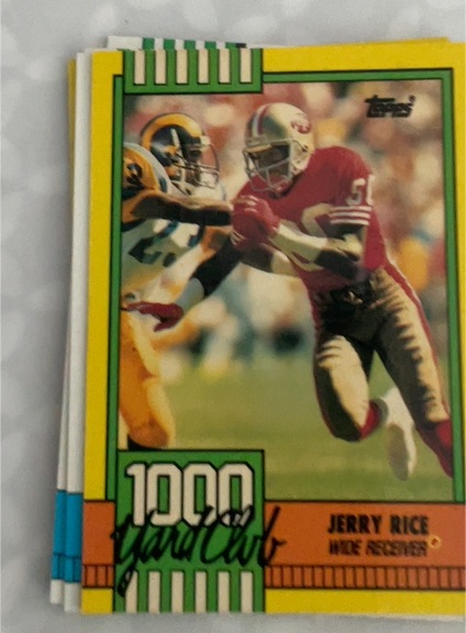 1990 Topps #1 Jerry Rice 1000 Yard Club — front