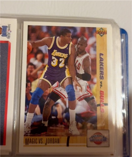 1991-92 Upper Deck #34 Magic Johnson vs Michael Jordan — front