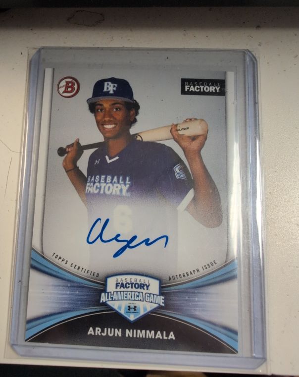 2024 Bowman Chrome Baseball Factory All-America Game Auto #AA-AN Arjun Nimmala — front