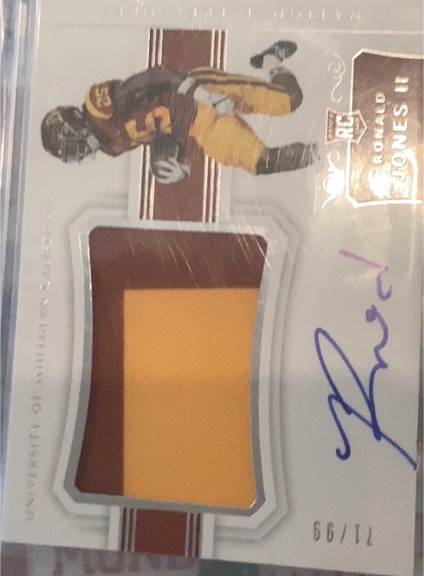 2018 National Treasures #71 Ronald Jones II — front
