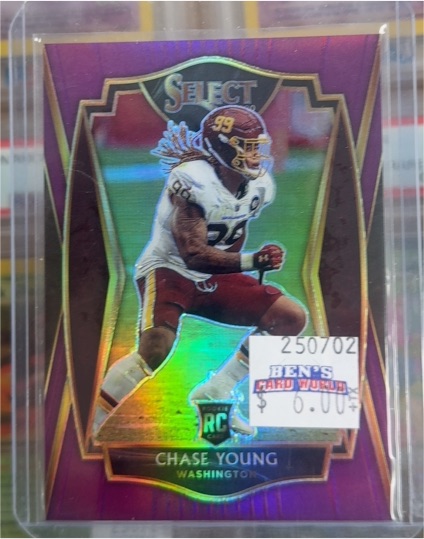 2020 Panini Select #164 Chase Young Washington Football Team Silver RC — front