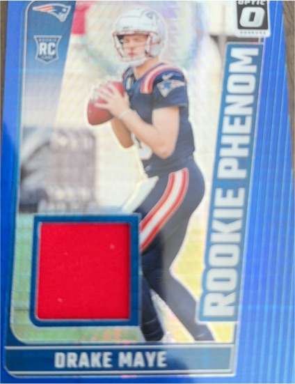 2024 Donruss Optic #RPB-DME Drake Maye Rookie Phenoms Blue Hyper — front