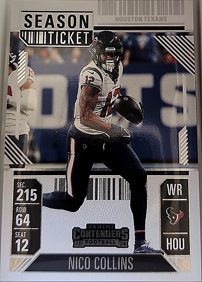 2024 Panini Contenders #41 Nico Collins Season Ticket — front