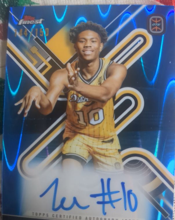 2022-23 Topps Finest OTE #1 Jaylen Martin Blue Raywave Autograph — front