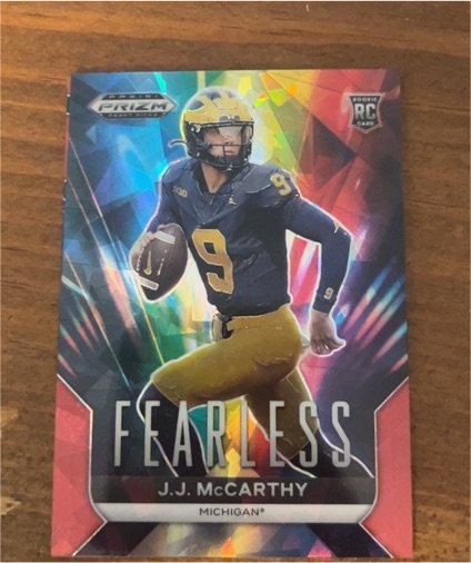 2024 Panini Prizm Draft Picks Fearless #F-JJM J.J. McCarthy — front
