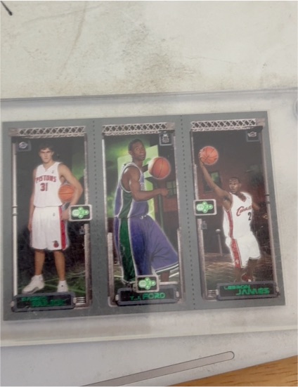 2003-04 Topps Rookie Matrix #MAF Darko Milicic / T.J. Ford / LeBron James — front