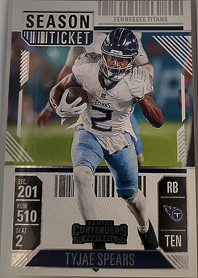 2024 Panini Contenders Season Ticket #96 Tyjae Spears — front