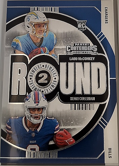 2024 Panini Contenders Round Numbers #2 Ladd McConkey / Keon Coleman — front