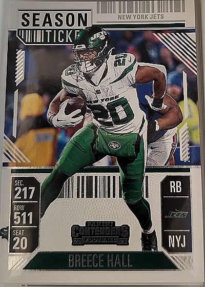 2024 Panini Contenders #76 Breece Hall Season Ticket — front