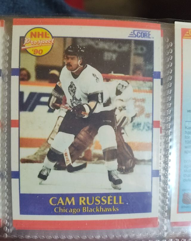 1990 Score #408 Cam Russell — front