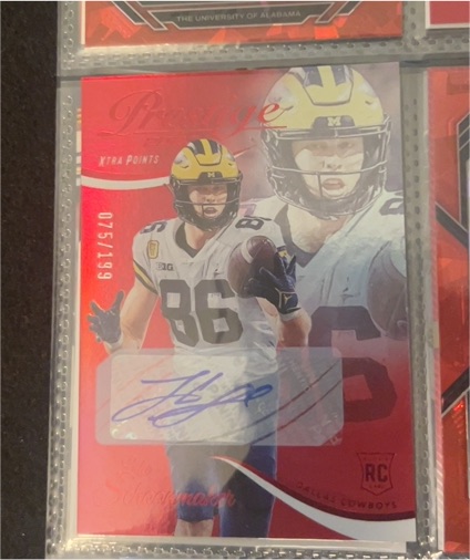 2023 Panini Prestige #397 Luke Schoonmaker Rookie Xtra Points Auto — front
