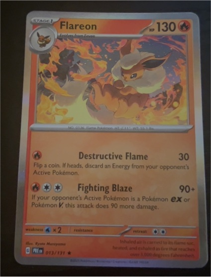2022 Pokémon Scarlet & Violet Prismatic Evolutions #013 Flareon — front