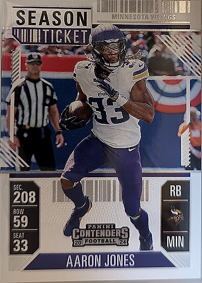 2024 Panini Contenders #64 Aaron Jones Season Ticket — front