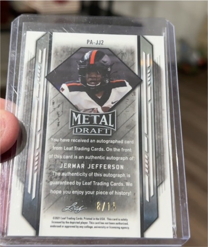 2021 Leaf Metal Draft #PA-JJ2 Jermar Jefferson — front