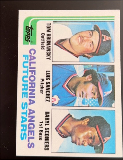 1982 Topps #653 California Angels Future Stars Tom Brunansky Luis Sanchez Daryl Sconiers — front