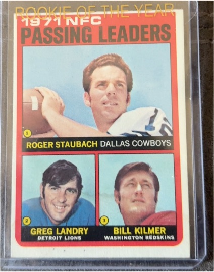 1972 Topps #4 1971 NFC Passing Leaders Roger Staubach/Landry/Kilmer — front