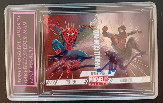 2019-20 Upper Deck Marvel Annual Com-Mix #MC-6 Spider-Man Tobey Maguire Andrew Garfield — front