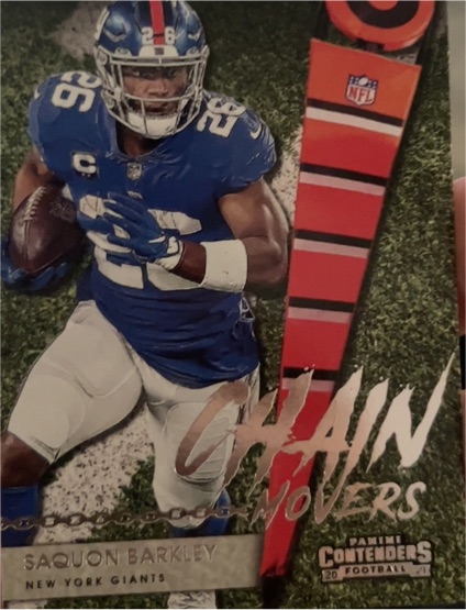 2021 Panini Contenders Football Chain Movers #CM-SBA Saquon Barkley — front