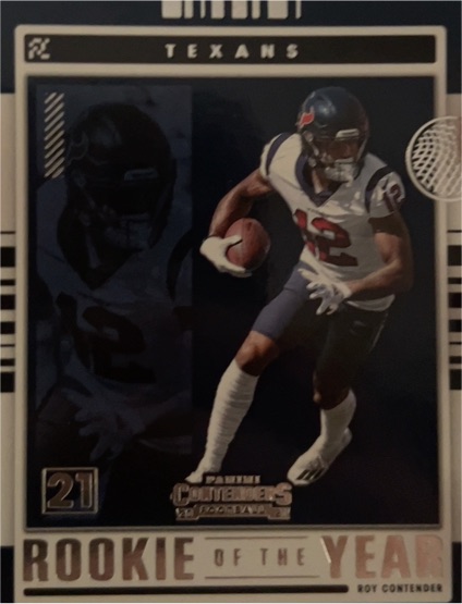 2021 Panini Contenders Rookie of the Year Contenders #21 Nico Collins — front