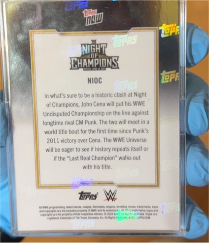 2025 Topps WWE Night of Champions NIOC John Cena — front