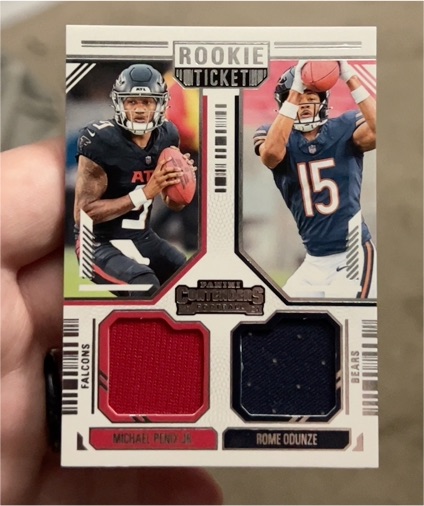 2024 Panini Contenders Rookie Ticket Dual Patch #DS-3 Michael Penix Jr & Rome Odunze — front