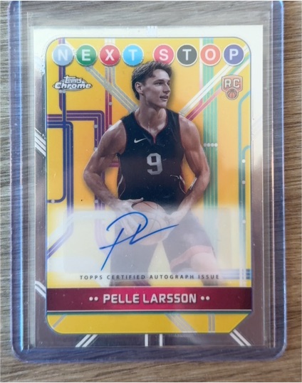 2024-25 Topps Chrome #NSS-PL Pelle Larsson Next Stop RC Auto — front